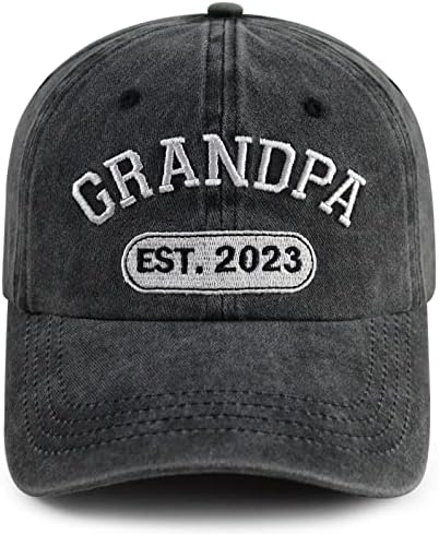 Novi djedovi pokloni za muškarce, smiješni Djed est 2023 šešir, Podesiva 3d vezena bejzbol kapa za najbolji Djed