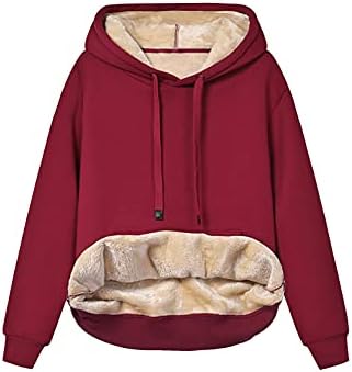 LViefent Womens Casual Loose Fleece Sherpa obloženi pulover s kapuljačom Zimski atletski duksevi Vrh