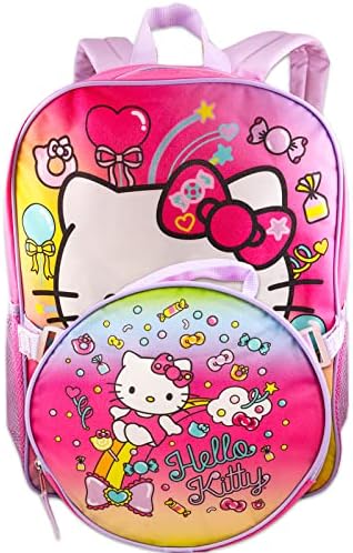 Hello Kitty ruksak kutija za ručak za djevojčice, djecu ~ 4 kom paket sa 16 ružičastom Hello Kitty školskom torbom, torbom za ručak,