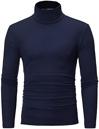 Muška povremena lagana TOP TURTLENECK majica s dugim rukavima Donje rublje Zima Basic Pulover Slim Soft Comfy Stretch majice