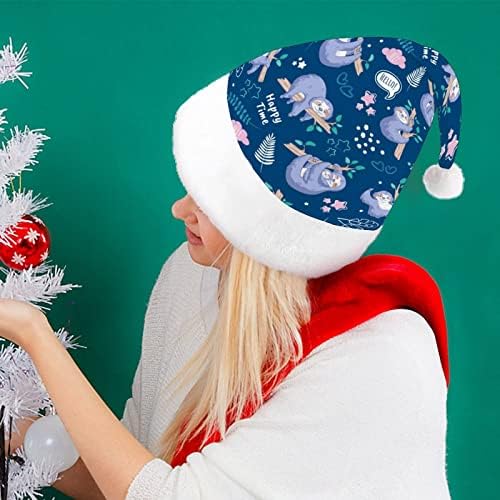 Tropska lenjivaca Funny Božić šešir Santa Claus kape kratki pliš sa bijelim manžetama za Božić odmor Party ukras zalihe