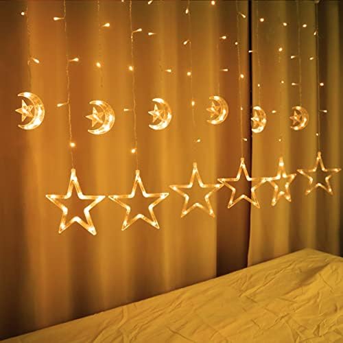 138 LED Star svjetla žičana svjetla za zavjese s daljinskim upravljačem 8 načina osvjetljenja Ramazanski ukrasi vjenčani dom odmor