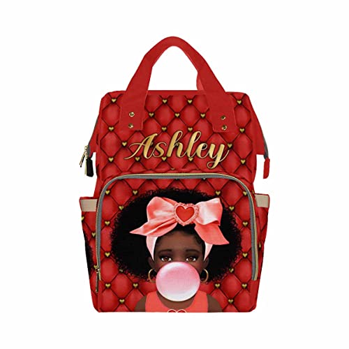 KamatePrint Custom Princess Pelenerska torba Prilagođena ruksak crvenog teksture Personalizirani ruksak za laptop s nazivom Torbe