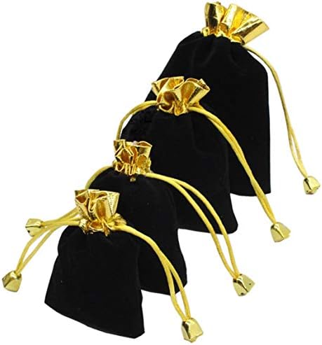 12kom Crni baršun vezice vezice nakit poklon torbe za Božić rođendan svadbena zabava favorizira nakit Candy pokloni poslastica torbice