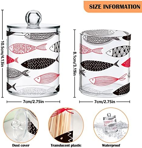 Joisal Rukom ručno osposobljena riba 2 pamuk pamuk i držač jastučića čista kupaonica dodatna oprema set za pamučne briseve, kuglice,