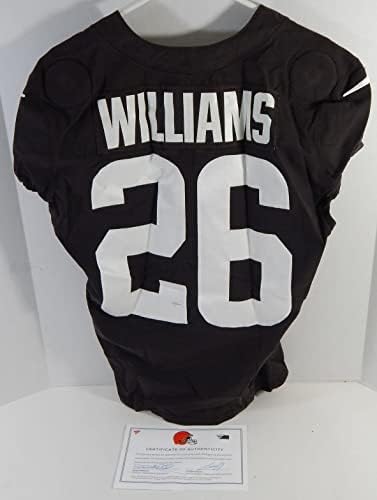 2021 Cleveland Browns pohlepno Williams 26 Igra Polovni dres BROWN PUSSE 40 527 - Neincign NFL igra rabljeni dresovi