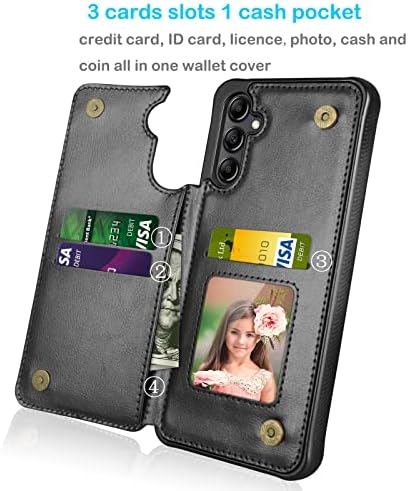 Tekcoo Galaxy A14 5G novčanik slučaj, minimalistički luksuz PU Koža ID Cash držač kreditne kartice slota magnetno zatvaranje postolje