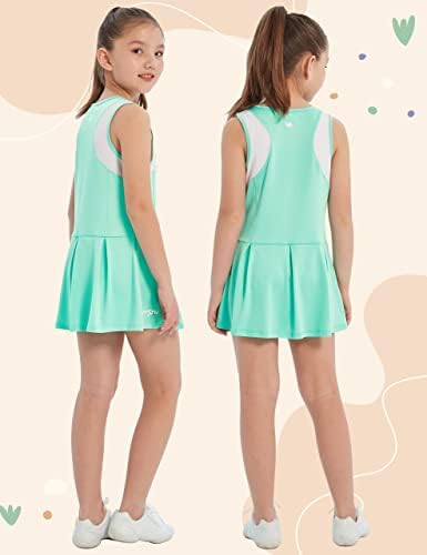 Fitst4 Djevojke Tenis Golf Haljina Outfit Kids Tenis Skort i tenk Postavite aktivnu sportsku haljinu sa šorc