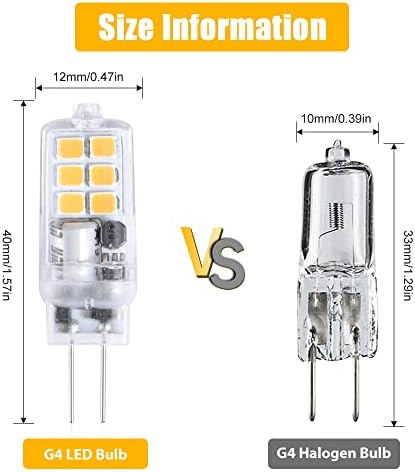 1.2 W G4 LED sijalica 12V bez zatamnjivanja lososuch, 3000k toplo Bijela Jc zamjena halogena 10w 15w ekvivalentne pejzažne sijalice