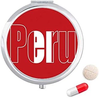 Peru Država Zastava Ime Pill Case Džepna Kutija Za Pohranu Lijekova Dozator Kontejnera