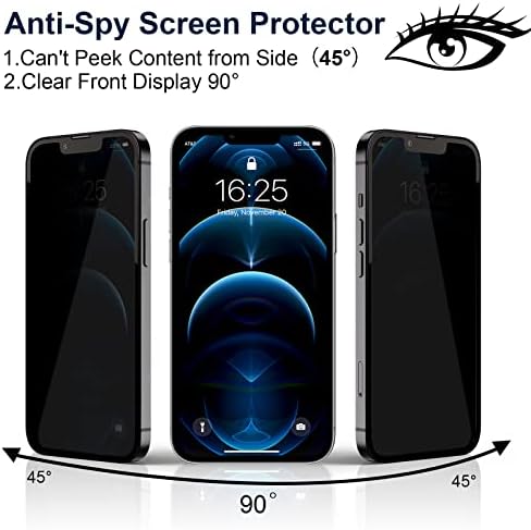 Omorro 2 paket Zaštita ekrana za privatnost za iPhone 14 Pro sa 2 pakovanja zaštita sočiva kamere 9h tvrdoća protiv ogrebotina Anti