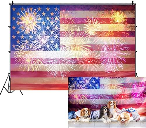 Pozadina američke zastave 10x8ft Dan nezavisnosti vatromet dekoracija zabave pozadina 4. jula Dan nezavisnosti fotografije Dan državnosti