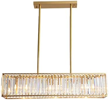 KFJBX Zlatna kristalna blagovaonica Privjesak svjetlosni mesingani bakreni linearni restoran bara lampica staklena kristalna LED svjetla