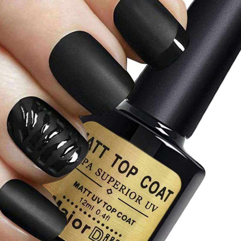 12ml/1bottle crni mat lak za nokte mat gornji sloj Lusterless Nail Art tup poljski manikir Gel za nokte UV LED Gel nagellak -