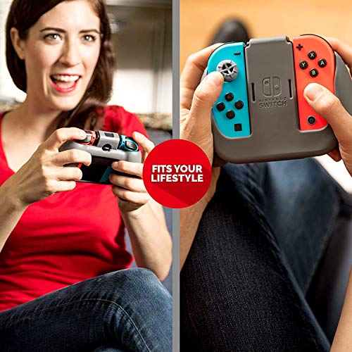 RDS Industries Nintendo Switch Joy - Con Action Grip i držači za palac - crveni teksturirani silikon - zvanični Nintendo licencirani