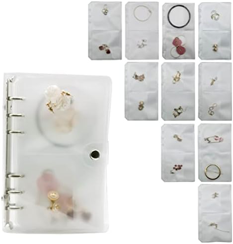 Prozirna knjiga za odlaganje nakita sa džepovima, plastični mat prijenosni putni Nakit ogrlica Stud naušnica prsten narukvica Organizator