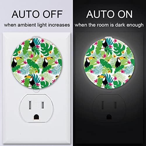 2 paket Plug-in Nightlight LED noćno svjetlo sa senzorom sumraka do zore za dječiju sobu, rasadnik, kuhinju, hodnik ljetni Tropski