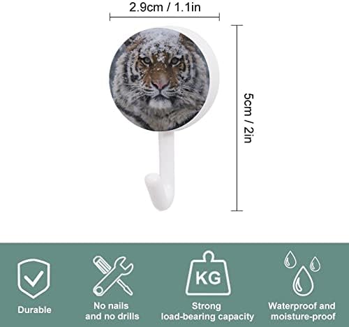 Cool Sning Tiger okrugli plastični kuke za višekratnu ljepljivu kuke za viseće zidne kuke za kuhinju Kupatilo 10 paketa