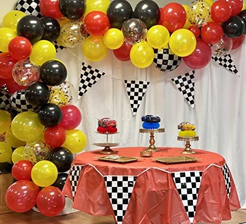 3pieces Car Racing Honeycomb središnji dijelovi za party baby tuš stol dekor,dvostrani Racing stol Topper za rođendanske potrepštine