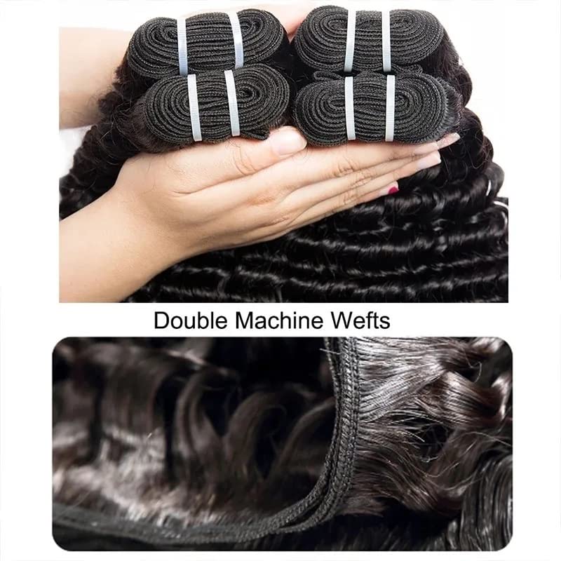 Snopovi ljudske kose duboki Kovrčavi neobrađeni Brazilski snopovi tkanja za djevičansku kosu 150% gustoća Kovrčavi Val 4 snopovi