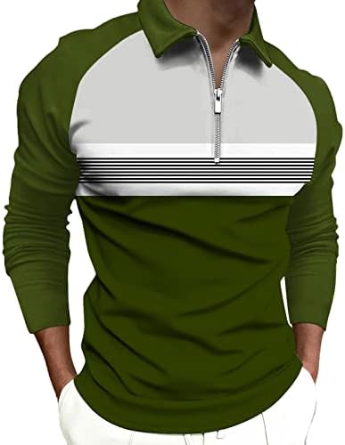 ZDDO 2022 nove polo majice za mens, zip up vrat dugih rukava blok patchwork golf vrhovi casual mišićne dizajnerske majice odmor patriotski