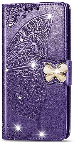 ISADENSER Galaxy A23 5G Case Glitter Diamonds Butterfly Case za žene držač kreditne kartice od umjetne kože stalak za zaštitu od udara