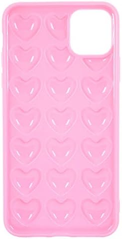 DMAOS iPhone 11 pro max futrola za žene, 3D pop mjehurić srca kawaii gel poklopac, slatka girlo za iPhone11 pro max 6,5 inčni - ružičasti