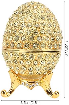 Hztyyier ručno oslikana nakit trinket kutija Vintage Faberge Goldegg stil Dekorativni nakit Organizovanje zlata Uskršnje ukrašavanje