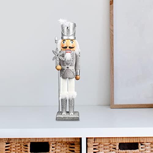 Aboofan Božić Glitter Nutcracker figurica tradicionalni Drvo Nutcracker Ornament Božić vojnik Doll figura igračke Holiday kamin stolovi