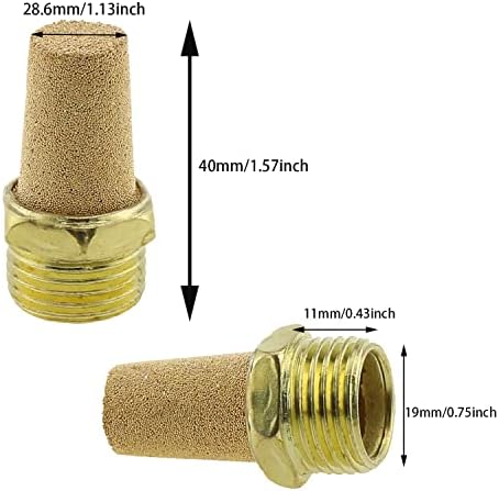 Vazdušni pneumatski prigušivač DGZZI 2kom 1/2 inča prigušivač sinterovane Bronze sa muškim navojem prigušivač izduvnih gasova, dugi