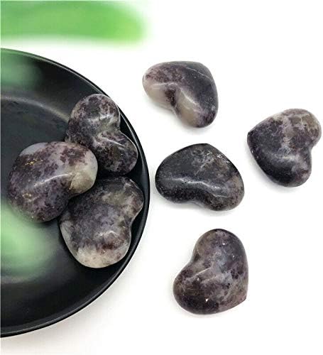 Laaalid XN216 1pc Natural Purple Mica Kvarcni Kristalno polirano kamenje u obliku srca uzorke Izliječenje prirodnog kamenja i minerala