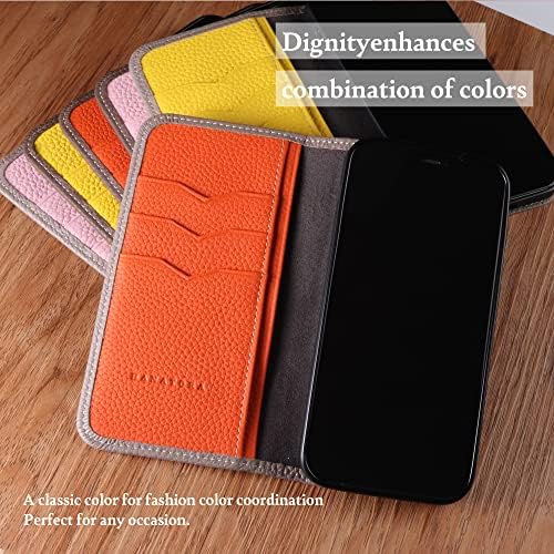 Hanatora] iPhone12Mini Flip case sa držačem kartice od prave kože poklopac telefona Moderan kvalitet case No magneti za žene muškarce