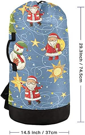 Božić Santa Claus snjegović torba za pranje veša Heavy Duty ruksak za pranje veša sa naramenicama i ručkama putna torba za veš sa