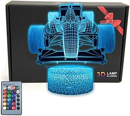 Deal najbolja sportska Formula F1 trkaći automobil Roadster 3D iluzija lampa Decor noćno svjetlo, akril, sa 16 boja,dekoracije spavaće
