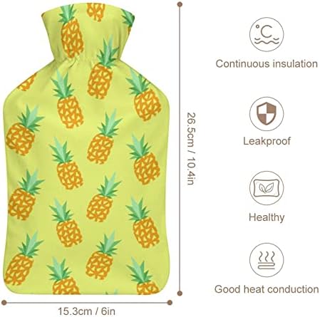 Ananas štampana flaša za toplu vodu sa mekanim plišanim poklopcem gumena kesa za ubrizgavanje vode 1000ml