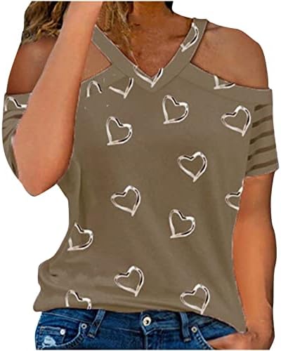 Kratki rukav Vneck Graphic Love Striped bluza košulja za teen Girls Jesen Summer Thirt GA GA