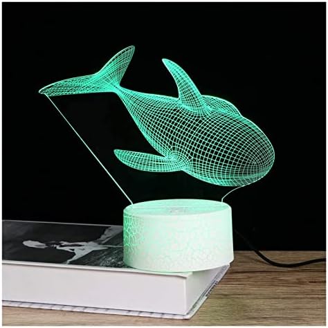 LAMPPE 3d Illusion Lamp LED Whale Night Light tea Lights igračke za životinje promjena senzora dodira stolna lampa dečija spavaća