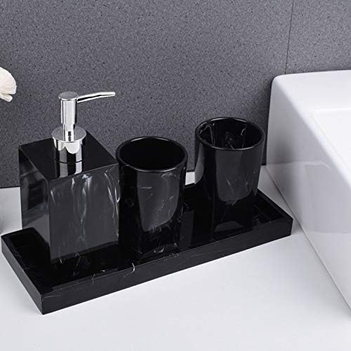 Mramorna tekstura Kupatilo pribor crna smola kupaonice Pribor Dispenzer Dulder za zube sa sapunom