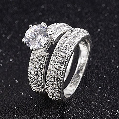 T-nakit svadbena veličina 6,7,8,9,10 žena 2 kom 18k zlato punjeni bijeli Topaz vjenčani prsten Setovi