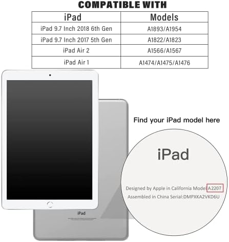Torbica Mornex za iPad 6. generaciju 2018 / 5. generacija 2017 / iPad Air 2 / iPad Air 1, Slim Mekani silikonski pametni trifold zaštitni