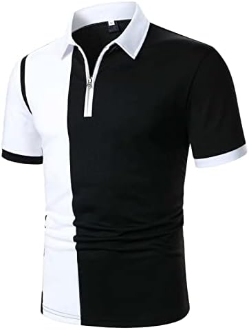 Muška Polo Majice-Kratki Rukav Golf Shirt Ljeto Kontrast Boja Regular Fit T Shirt Tops