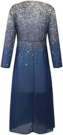 FOVIGUO Holiday haljine za žene 2023, večernje haljine dugih rukava Ladie's Party Casual Raglan Spring Button V izrez