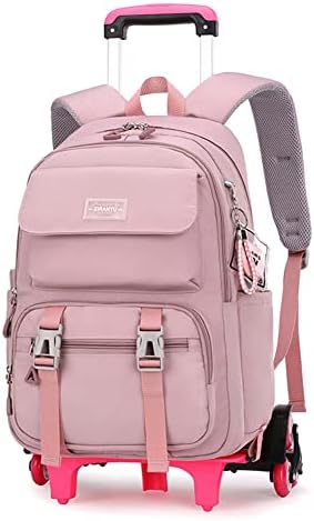 Zhanao Rolling ruksak za prtljag s kotačima kotača Torba za kolica za putovanja na kotačima za djevojčice i torbu za kolica