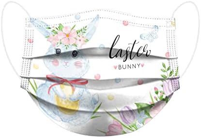 JMETRIE 50kom Uskršnja Dječija jednokratna maska za lice Bunny Print poklopac za lice vanjska zaštita prozračna maska za djevojčice