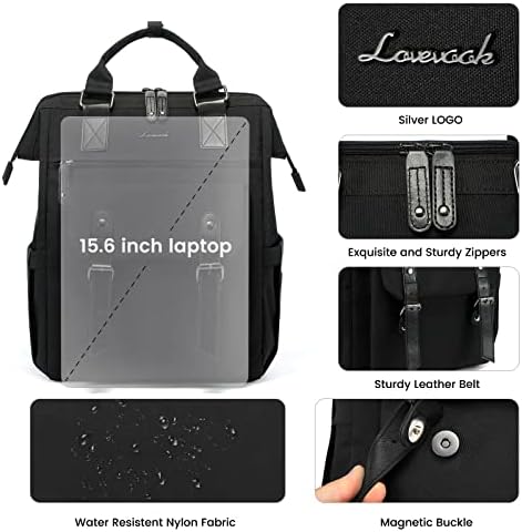 LOVEVOOK ruksak za Laptop za žene, torba za medicinske sestre za radna putovanja računarski ruksaci torbica, vodootporni dnevni ruksak