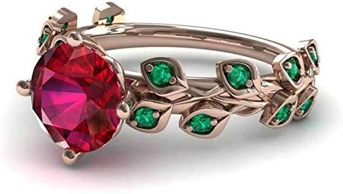 Chockdeermeechai Ruby & Emerald Rose Gold ispunjen ogroman Ruby prstenovi žene Vjenčanje Nakit