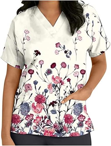 Tinejdžerke Tshirt Ljeto Jesen kratki rukav 2023 V vrat grafički radni ured anatomija piling bluza Tshirt za žene DH