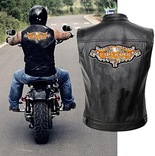Lady Rider Eagle Orange & White na crnom veznom zakrpa Novi biciklistički prsluk ili jakna glačala na zakrpama Veličina 9,75 x 4,25