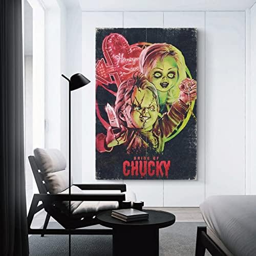 Saturey Classic Horror Movie mladenka od Chucky postera Viseće postere Platnete Zidno umetničko dekor Početna Frame za vešalice Posteri