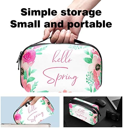 Make up torba, kozmetička torba, vodootporni organi organizator šminke, zdravo proljetni cvijet napušta cvjetni ružičasti zeleni